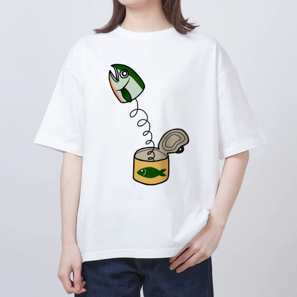 日々好日屋2号店のびっくり鯖缶 Oversized T-Shirt