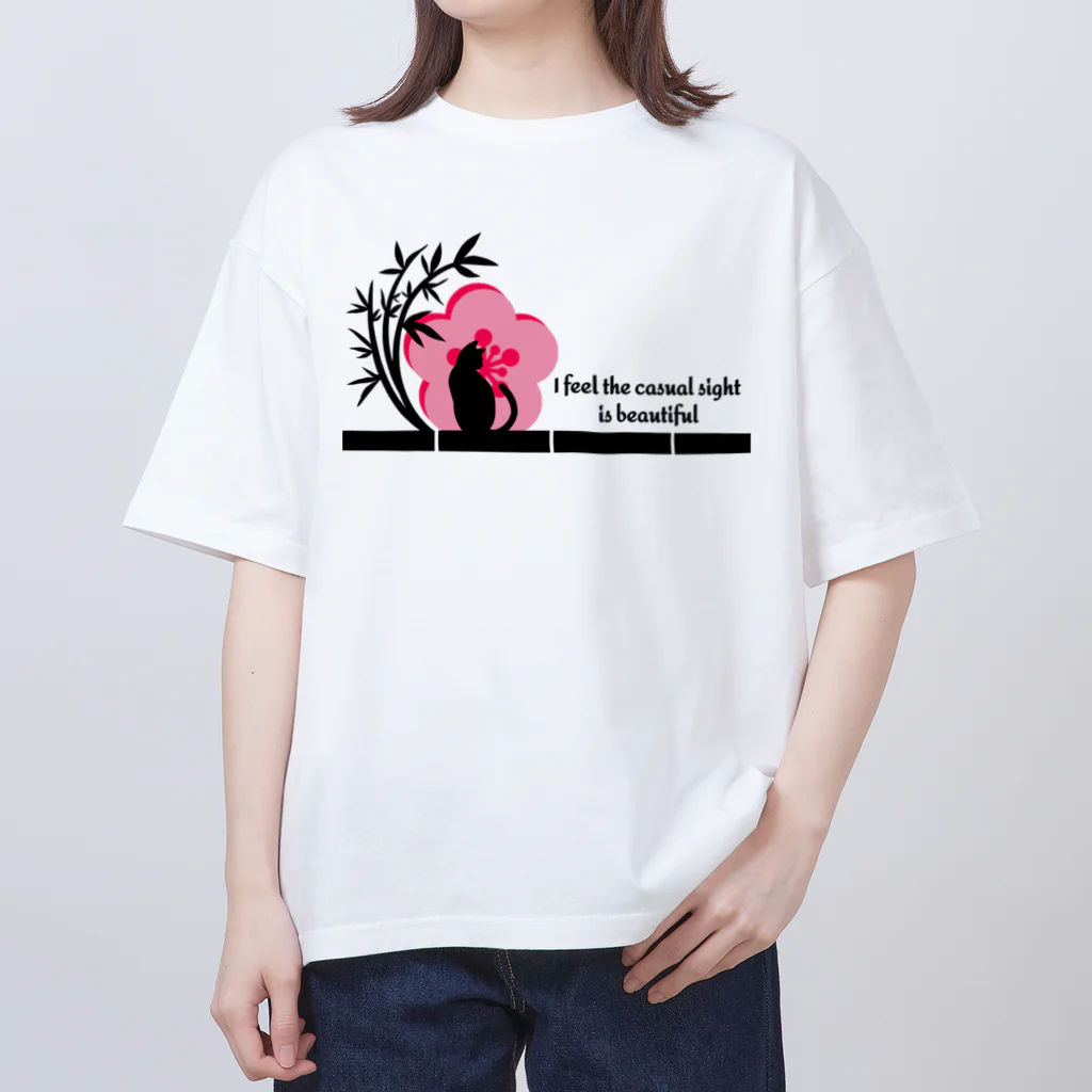 MegSan's free design🌷のWabi-Sabi (黒) オーバーサイズTシャツ