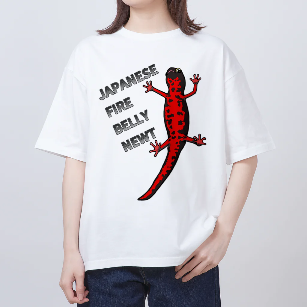 LalaHangeulのJAPANESE FIRE BELLY NEWT (アカハライモリ)　 Oversized T-Shirt