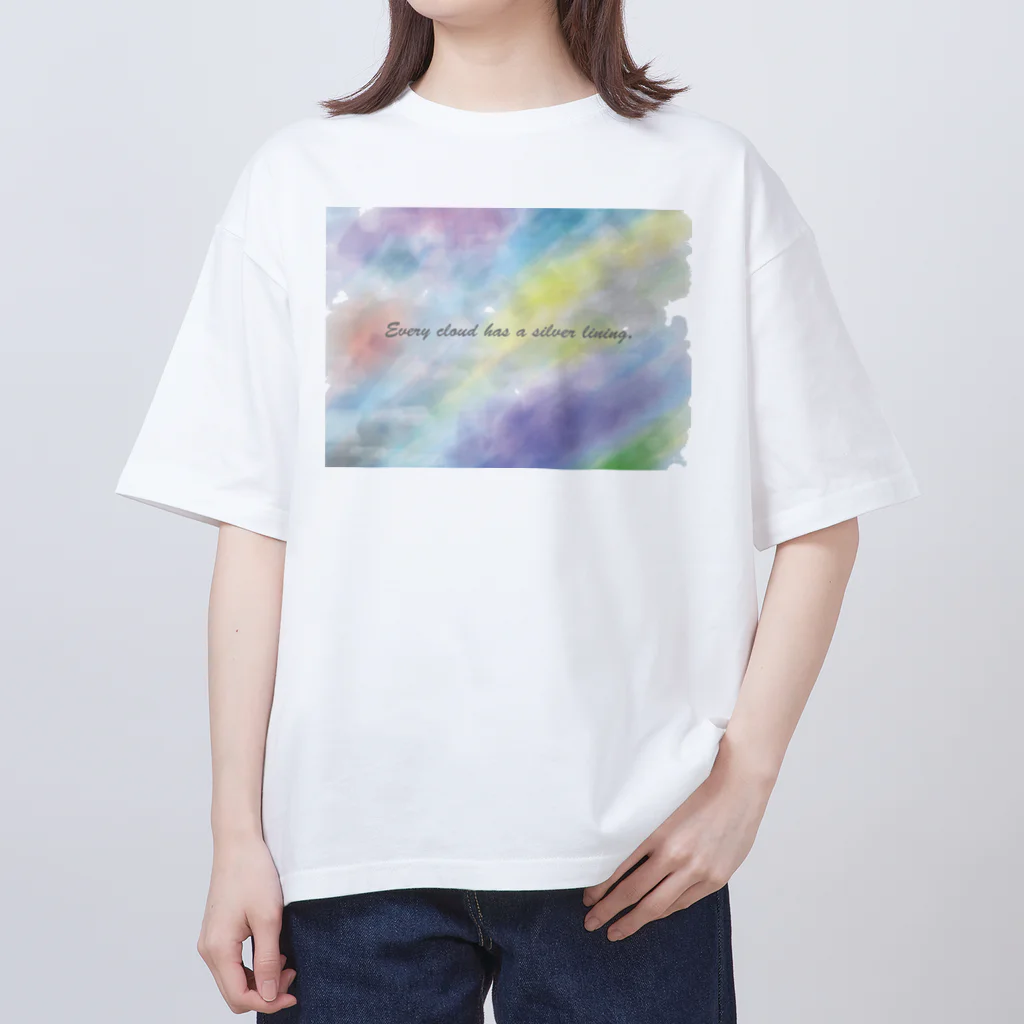 夜の闇に、色の魔法をかけながら。のEvery cloud has a silver lining. Oversized T-Shirt