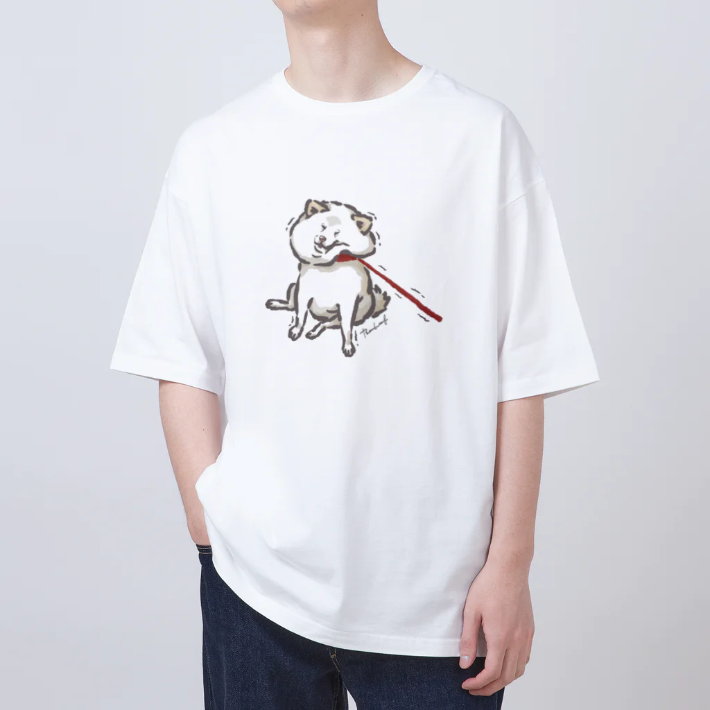 BowWoof Shopの【白柴】かたくなに 拒否しば Oversized T-Shirt