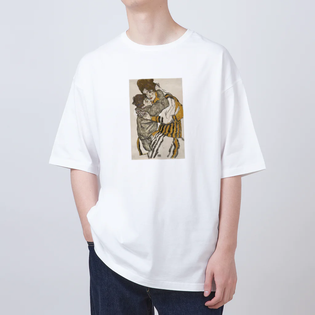 世界の絵画アートグッズのエゴン・シーレ《シーレの妻と小さな甥っ子》 オーバーサイズTシャツ