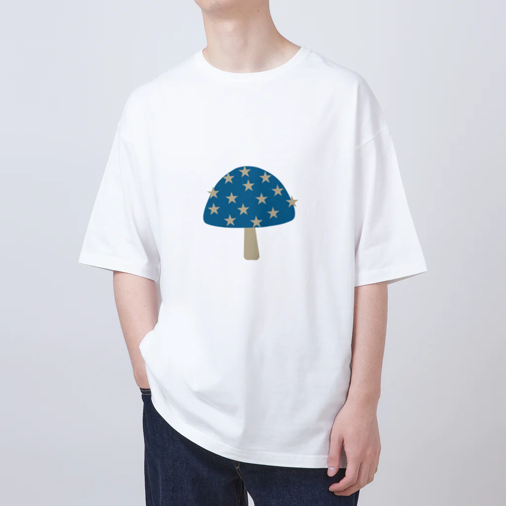 &NancyのきのこTシャツ_Blue Oversized T-Shirt