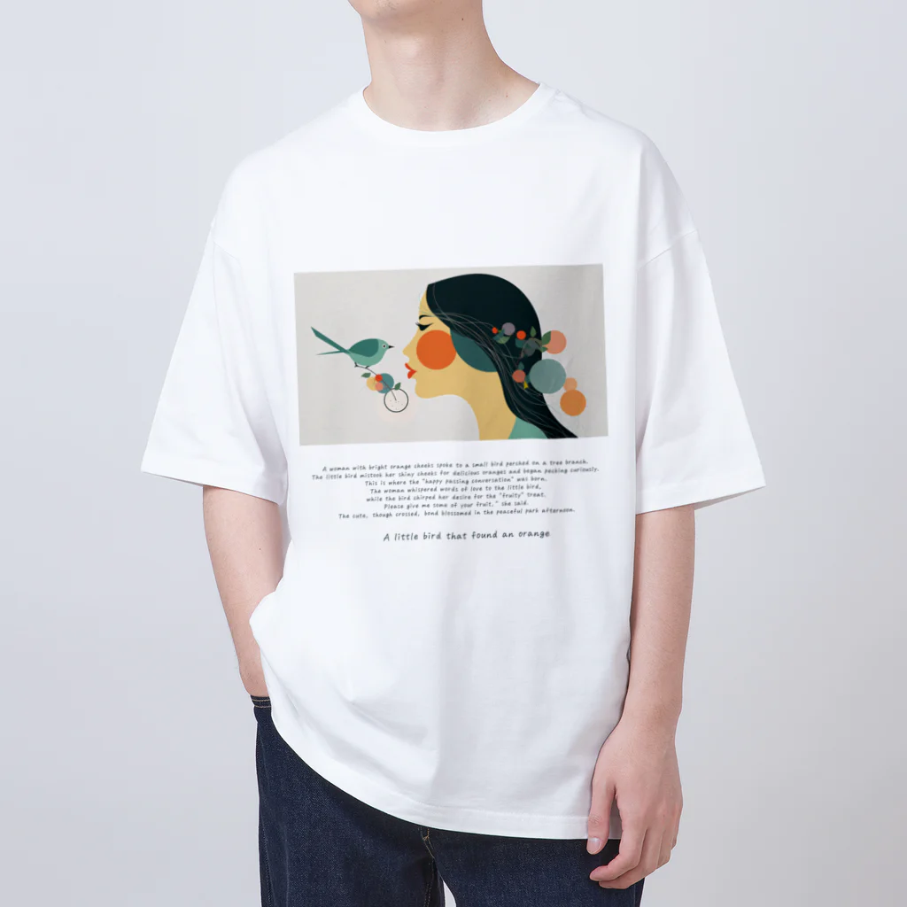 鳥救うSUZURIの『こんなところにオレンジ』【寄付付き商品】 オーバーサイズTシャツ