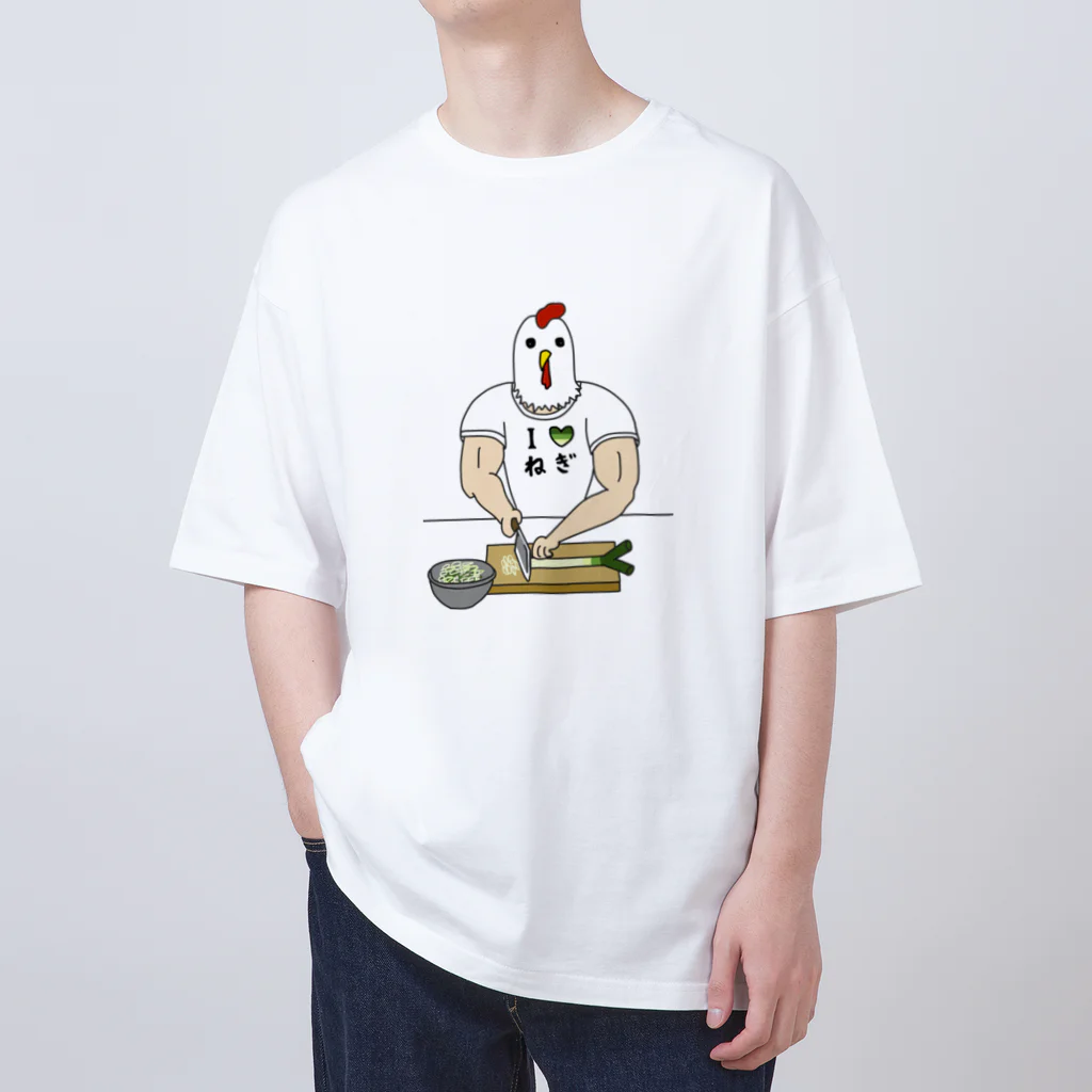 すとろべりーガムFactoryのひたすらネギを切るニワトリ男 Oversized T-Shirt