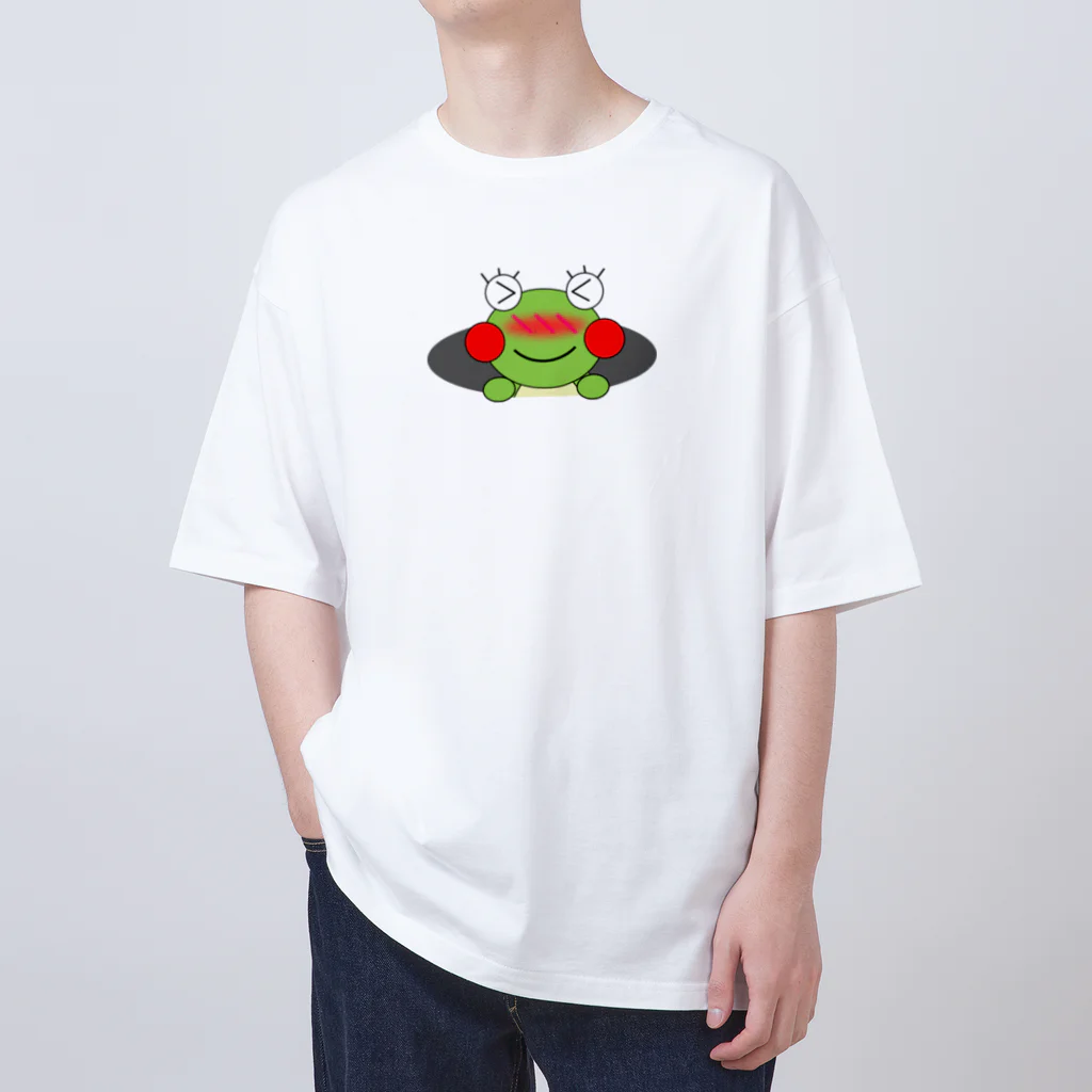 🐸かえるさんと仲間たち🐸の穴に入りたいかえるさん オーバーサイズTシャツ