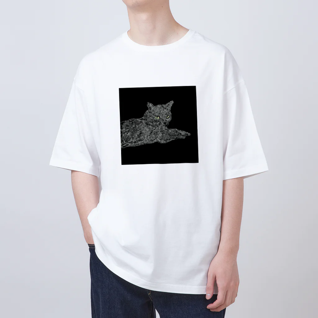 たかはしの店の黒猫のジジ オーバーサイズTシャツ