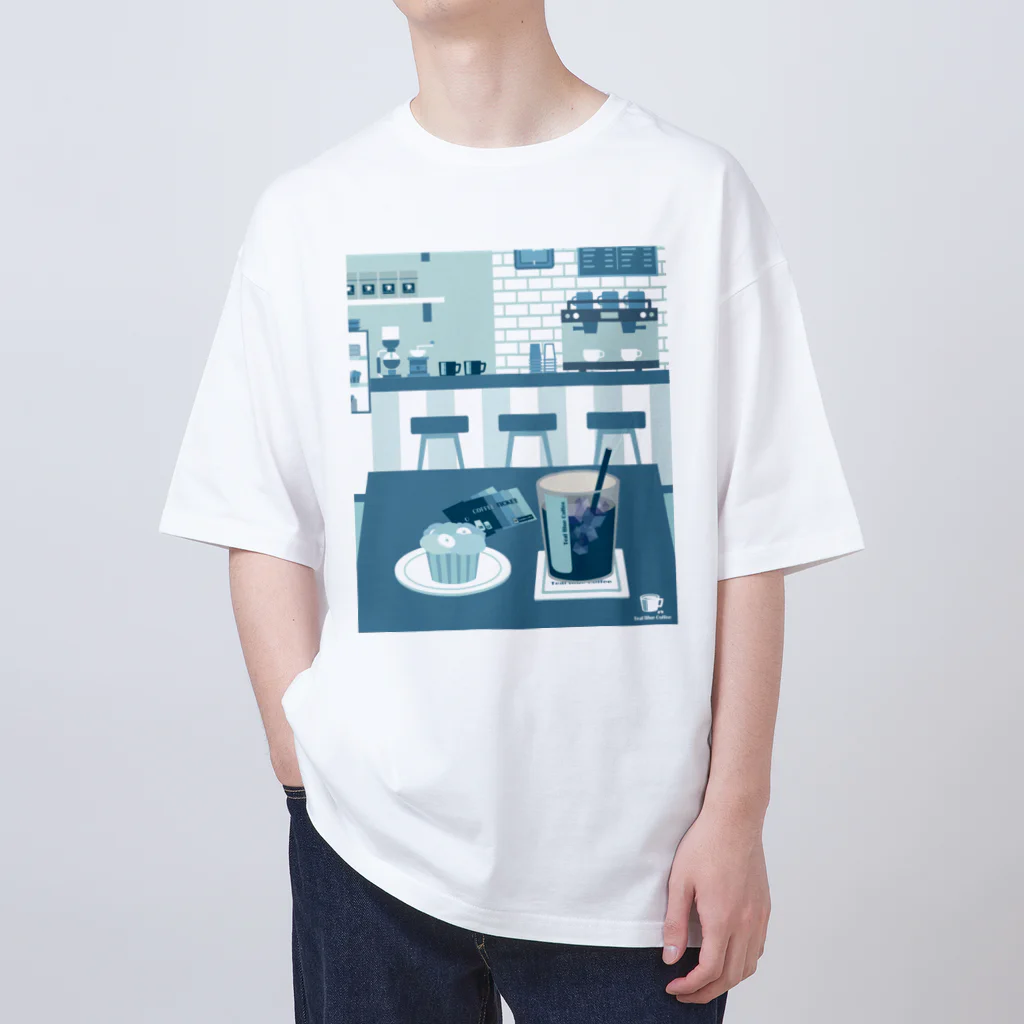 Teal Blue Coffeeのアイスコーヒーをどうぞ　～常連さんの指定席～ Oversized T-Shirt