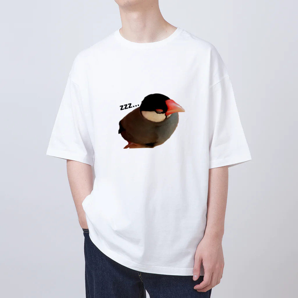 harupink🌸ペット似顔絵illustのおねむな文鳥さん Oversized T-Shirt