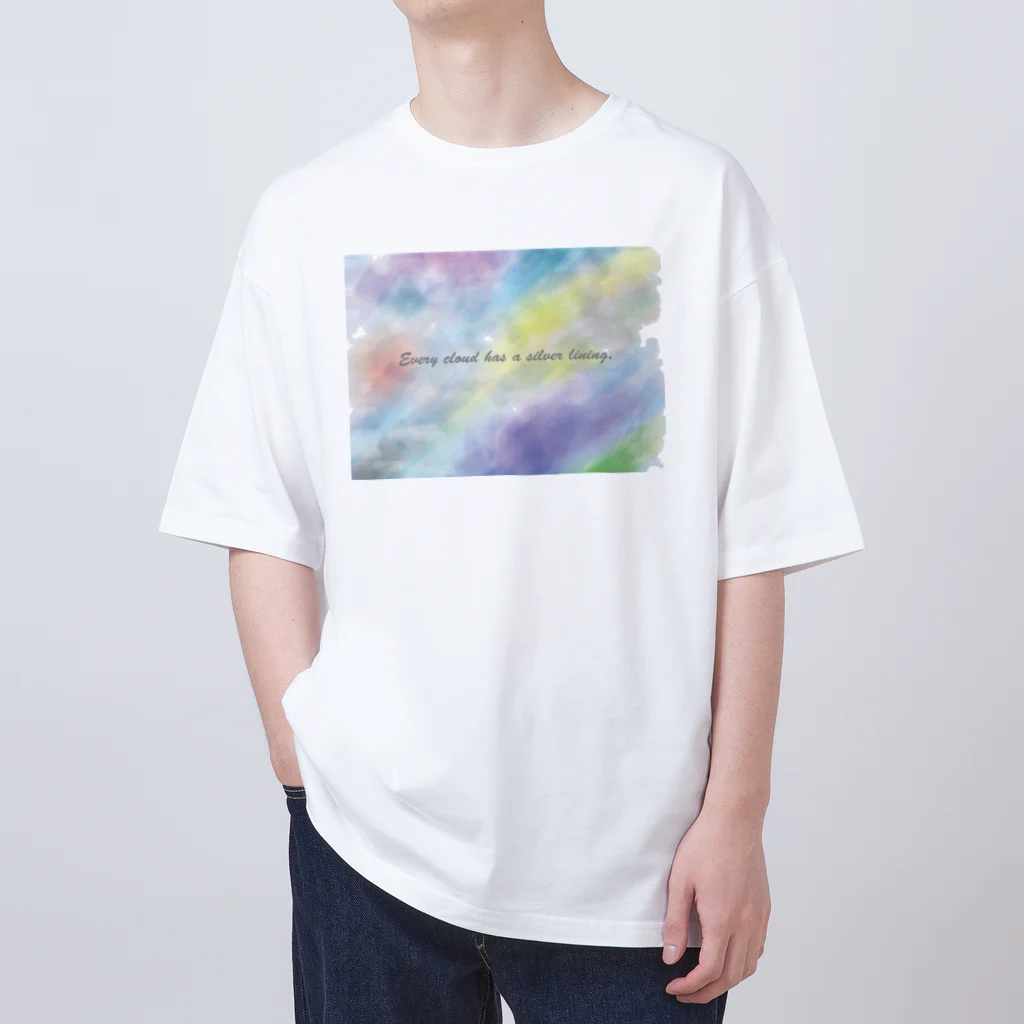 夜の闇に、色の魔法をかけながら。のEvery cloud has a silver lining. Oversized T-Shirt