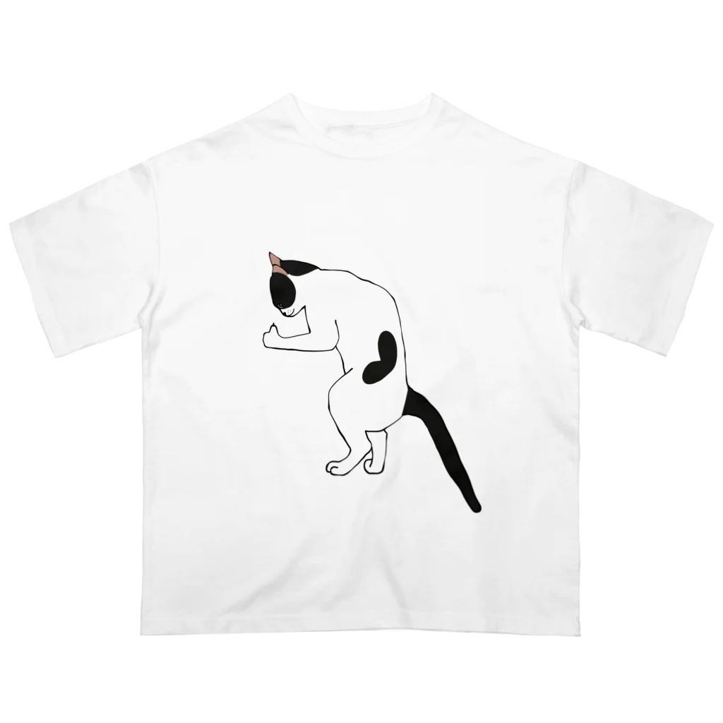 小鳥と映画館のグッドラックな猫 オーバーサイズTシャツ