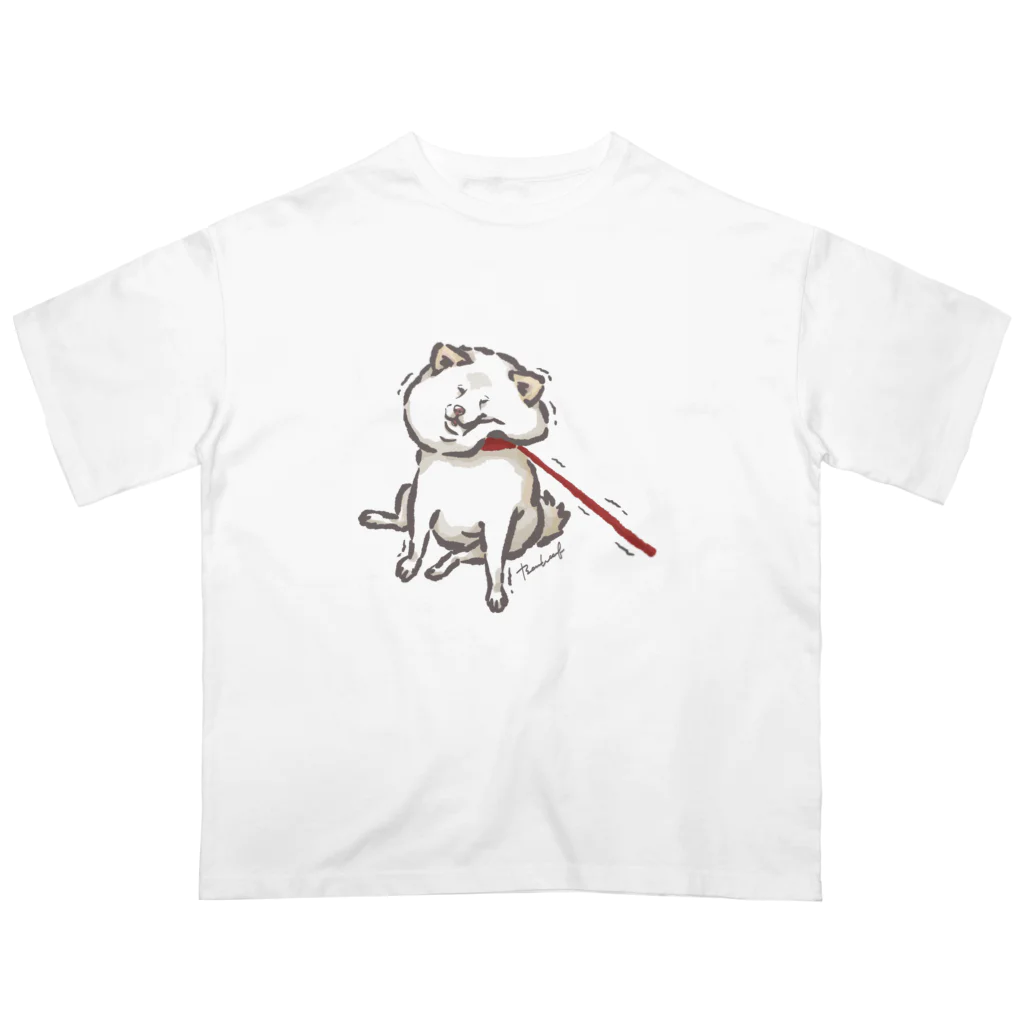 BowWoof Shopの【白柴】かたくなに 拒否しば オーバーサイズTシャツ