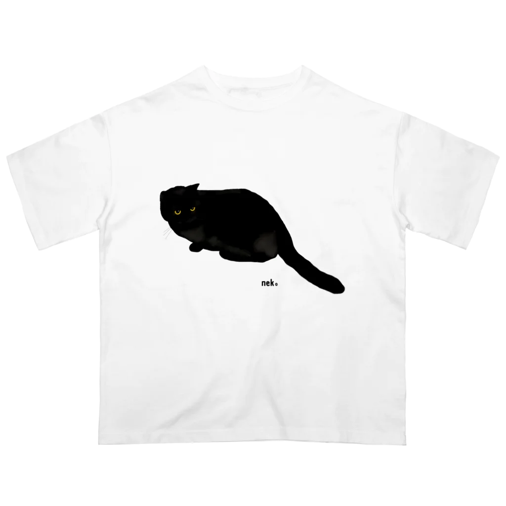 小鳥と映画館のいつも心に黒猫ちゃん オーバーサイズTシャツ