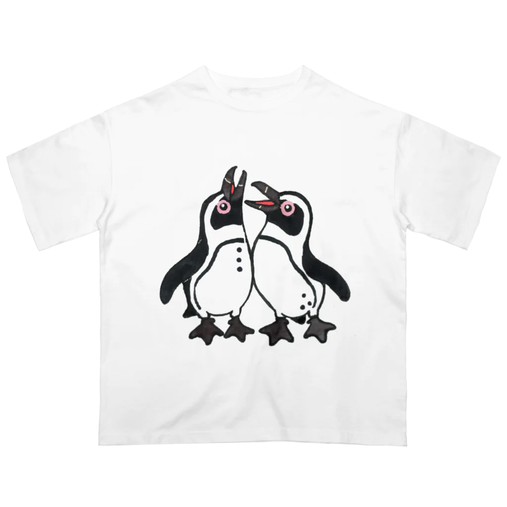 penguininkoの仲良く鳴き交わす🐧🐧 オーバーサイズTシャツ