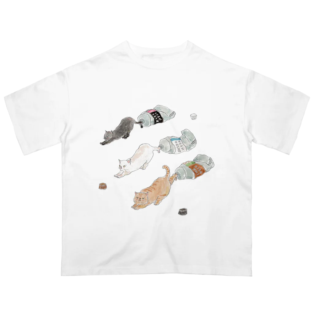 トコロコムギの絵の具にゃんこ Oversized T-Shirt