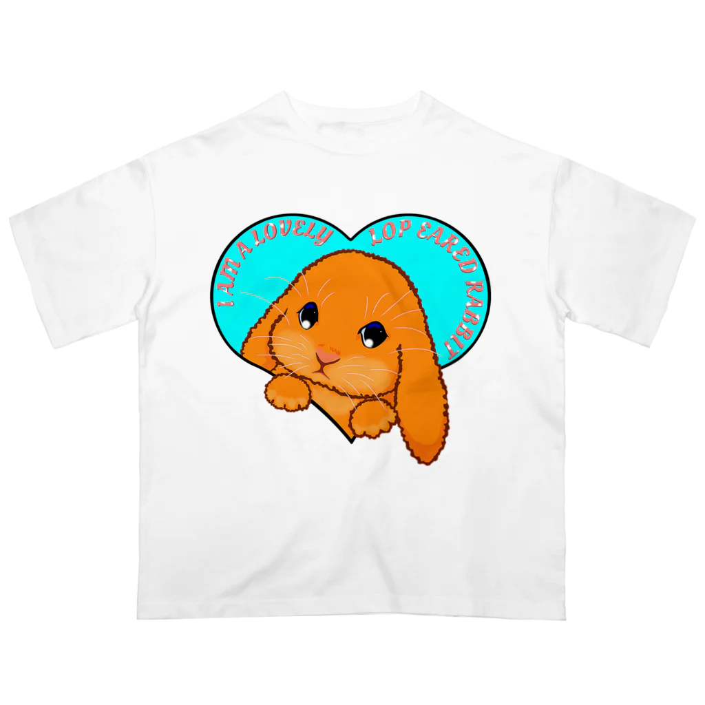 LalaHangeulのLop eared rabbit(ロップイヤーラビット) 英語バージョン オーバーサイズTシャツ