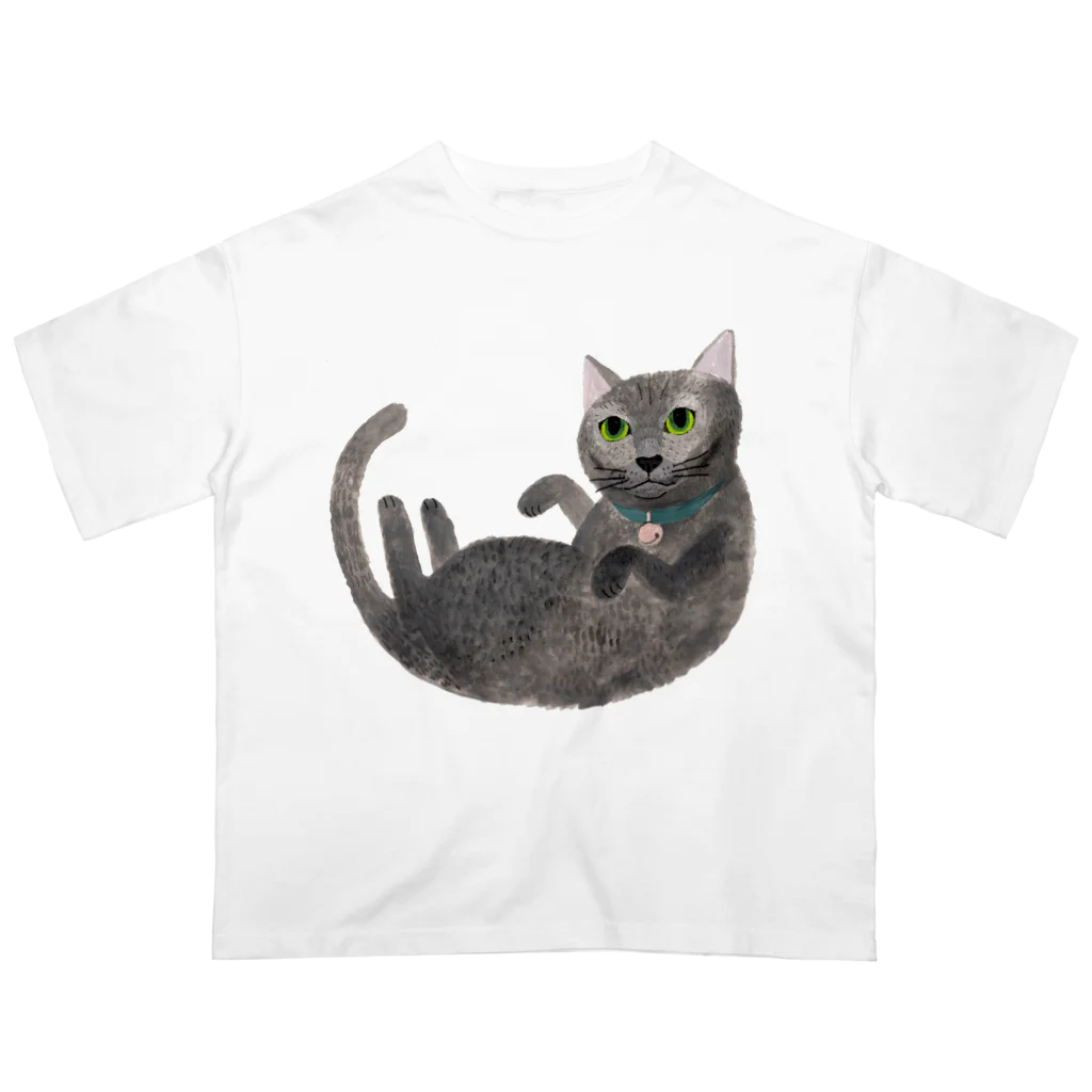 gogocats-shopのグレー猫 Oversized T-Shirt