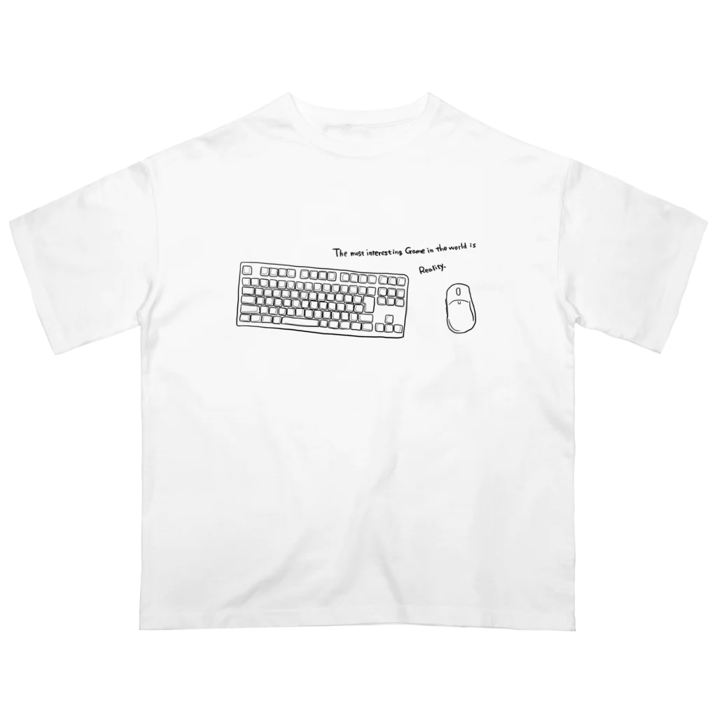 もぃもぃのお店の線のみマウキー【キーマウシリーズ】 Oversized T-Shirt