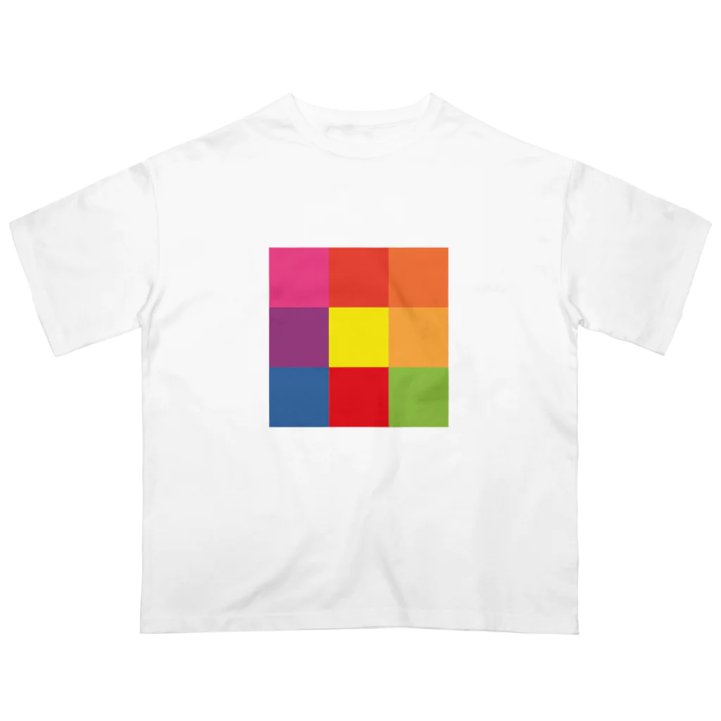 3×3 のドット絵の笑う花 - 3×3 のドット絵 オーバーサイズTシャツ