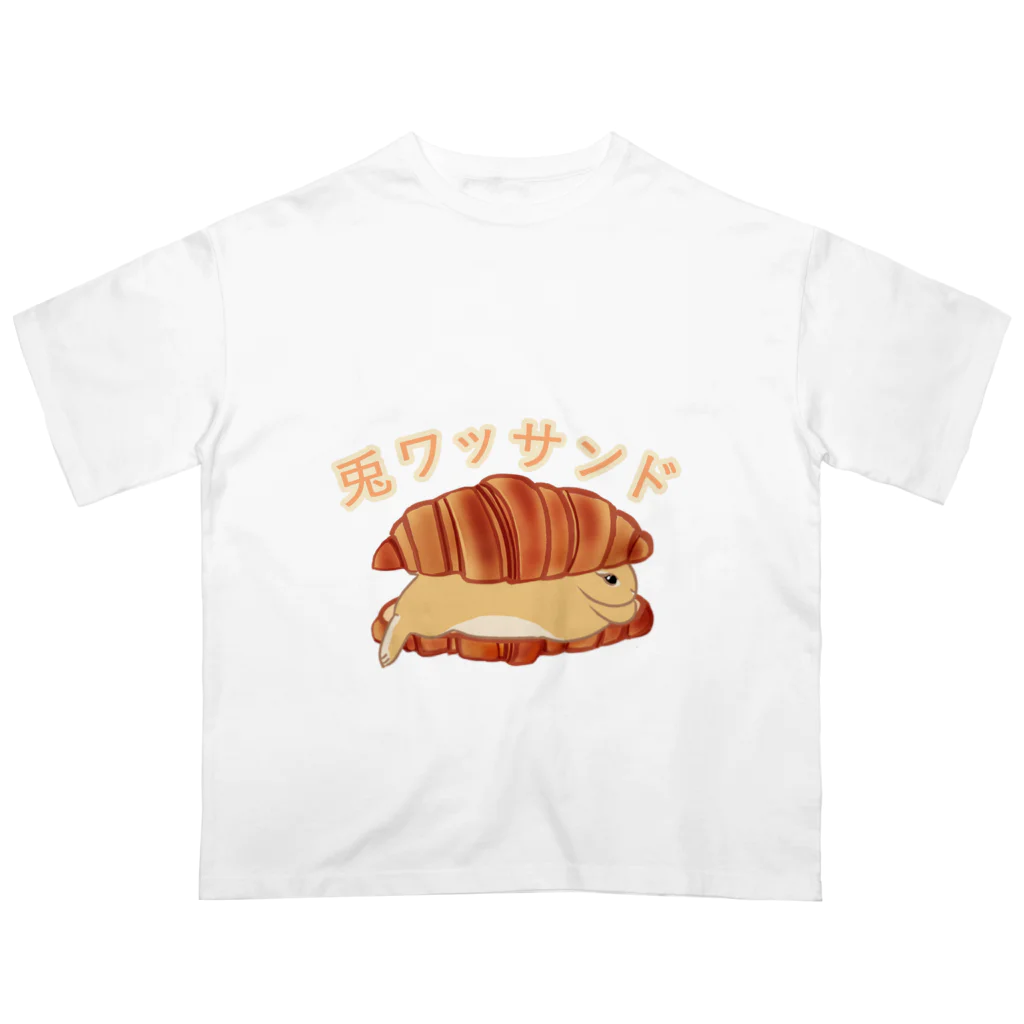 mofumofudouの兎ワッサンド オーバーサイズTシャツ