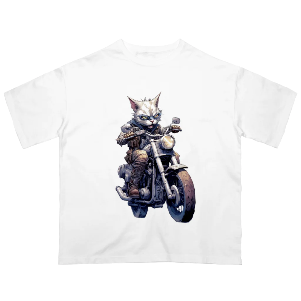 たゆたゆのバイクに乗る猫 Oversized T-Shirt