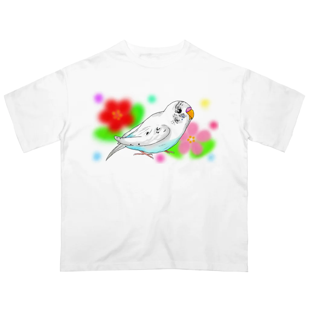 Lily bird（リリーバード）のセキセイインコのピーコちゃんⅡ オーバーサイズTシャツ