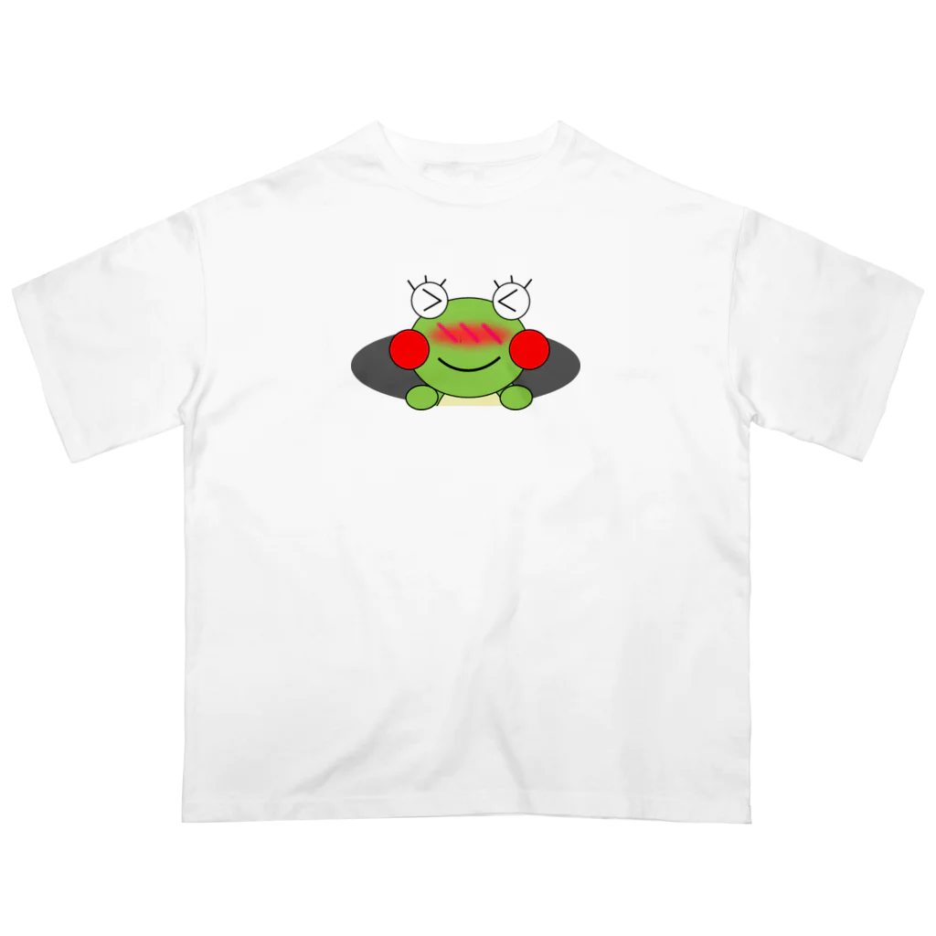 🐸かえるさんと仲間たち🐸の穴に入りたいかえるさん オーバーサイズTシャツ