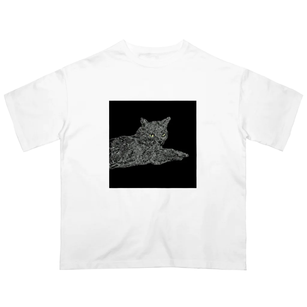 たかはしの店の黒猫のジジ オーバーサイズTシャツ