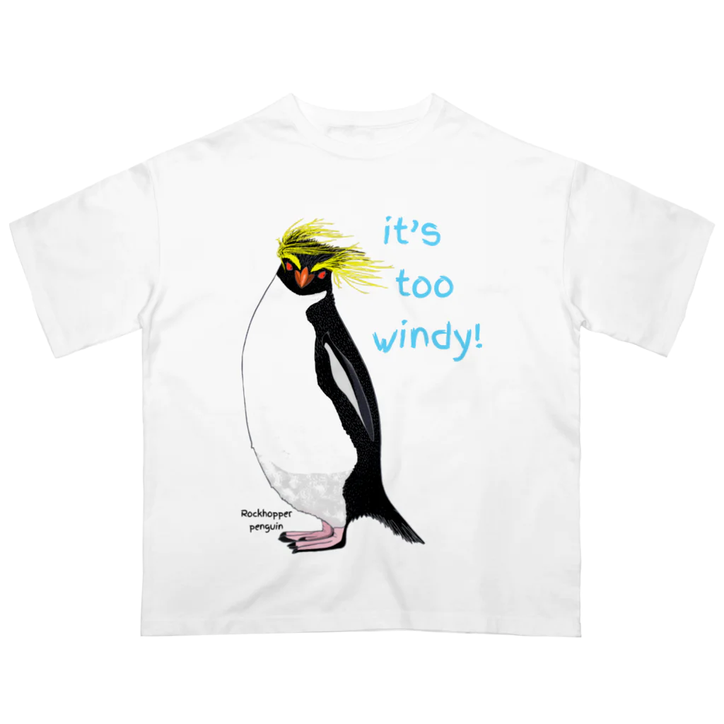 LalaHangeulのRockhopper penguin　(イワトビペンギン) オーバーサイズTシャツ