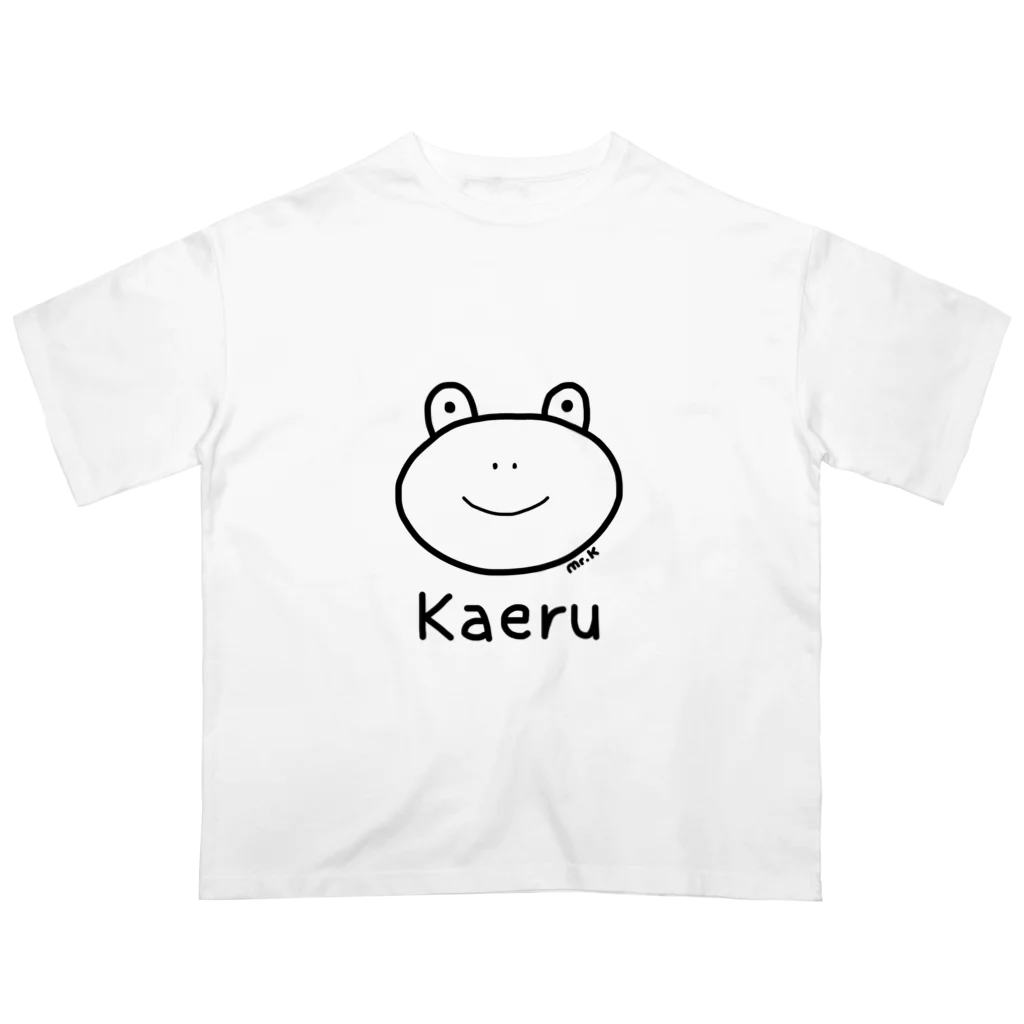 MrKShirtsのKaeru (カエル) 黒デザイン オーバーサイズTシャツ