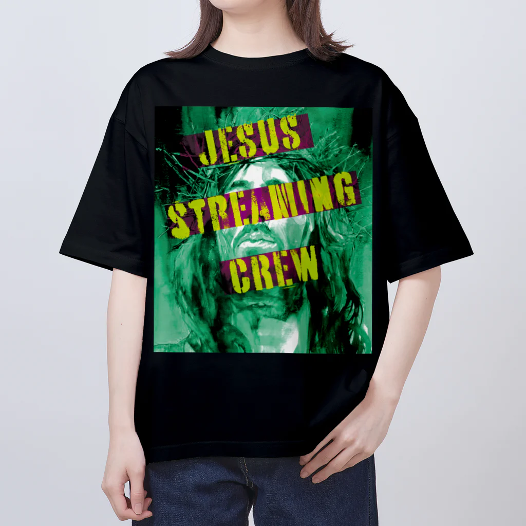 jesus_yutakaの JESUS STREAMING CREW T  Oversized T-Shirt