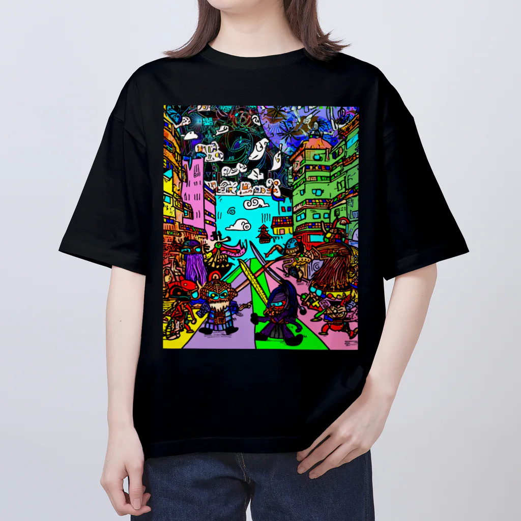 Ａ’ｚｗｏｒｋＳの宇宙人類皆兄弟 VERTICAL Oversized T-Shirt