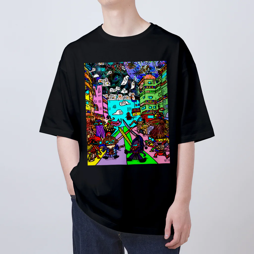 Ａ’ｚｗｏｒｋＳの宇宙人類皆兄弟 VERTICAL Oversized T-Shirt