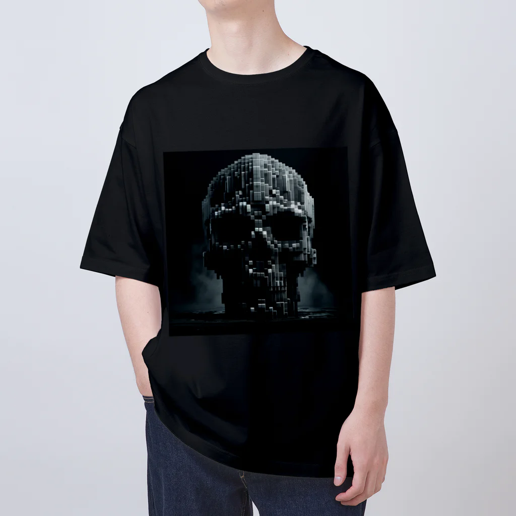 madaga-skullのブロックスカル オーバーサイズTシャツ