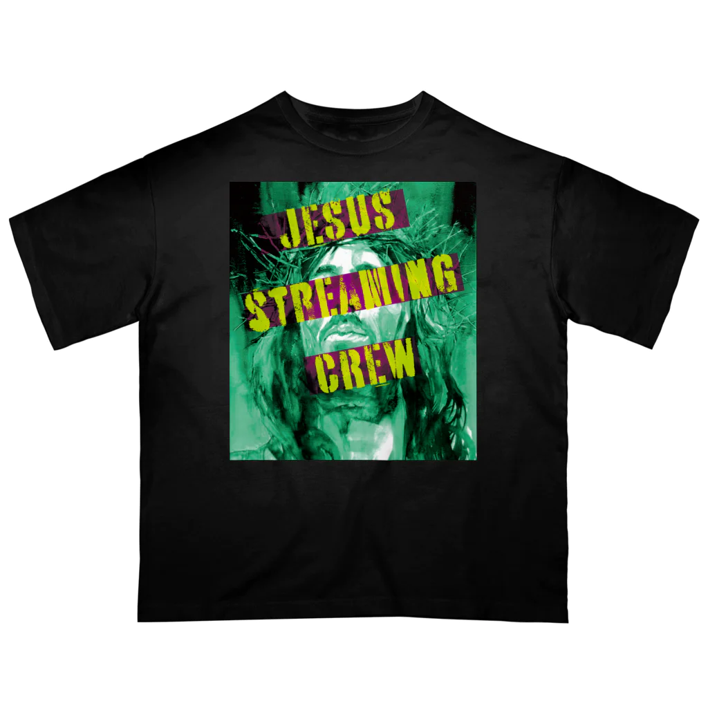jesus_yutakaの JESUS STREAMING CREW T  Oversized T-Shirt