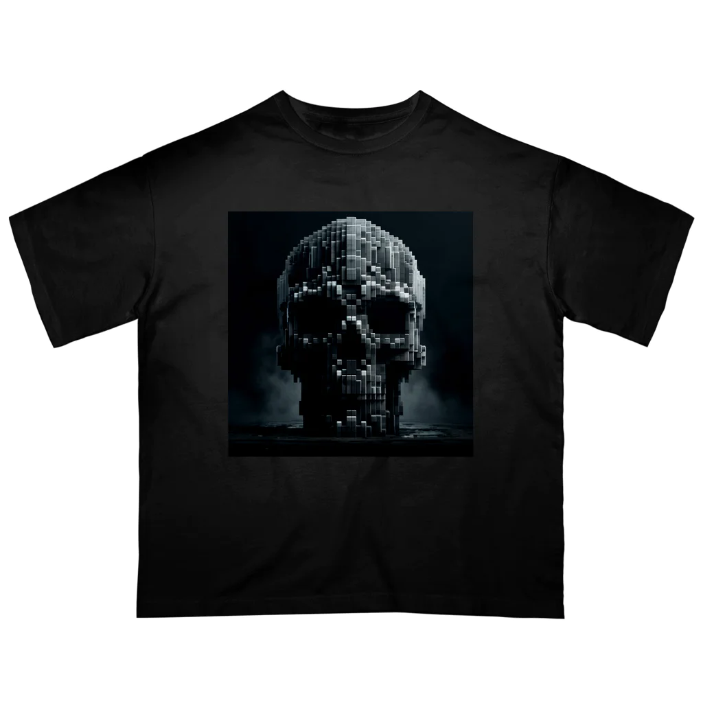 madaga-skullのブロックスカル オーバーサイズTシャツ