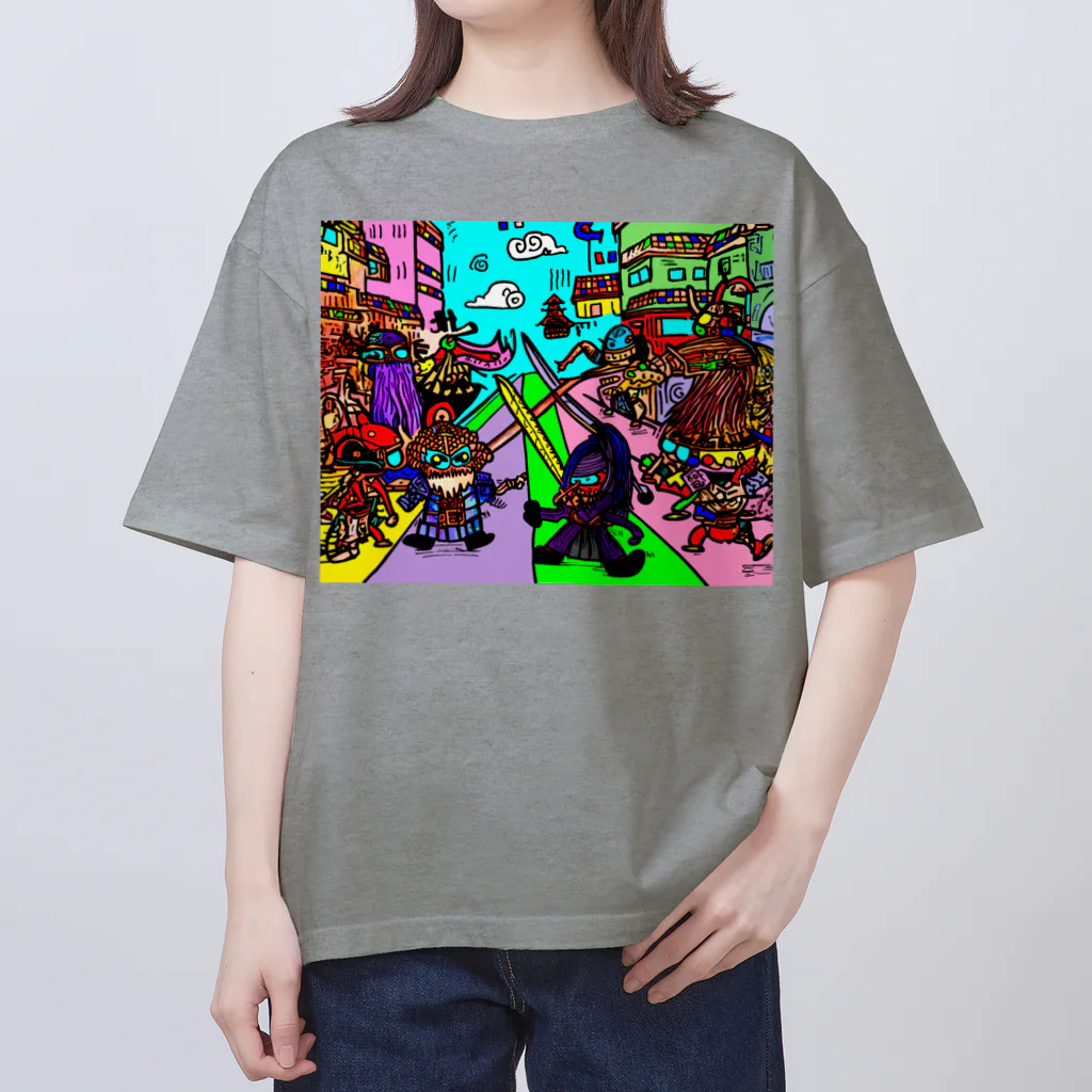 Ａ’ｚｗｏｒｋＳの宇宙人類皆兄弟 HORIZONTAL Oversized T-Shirt