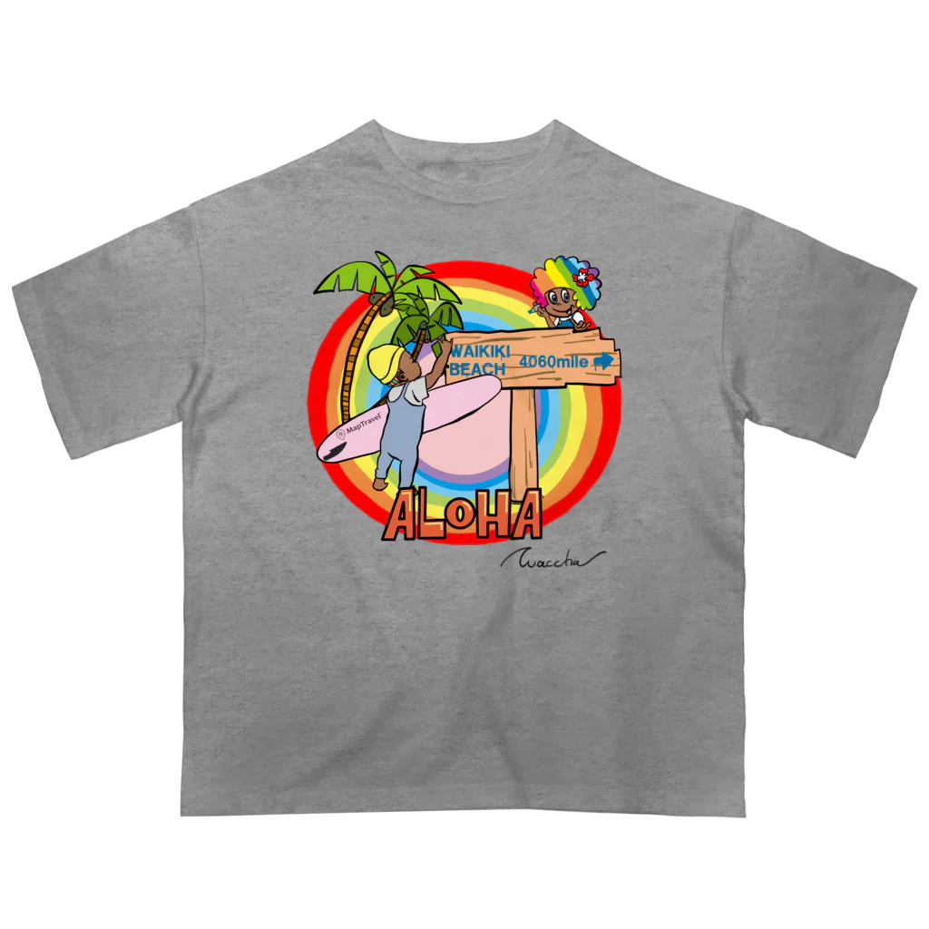 ハワイが大好きな女の子『HENOHENO MAPPY』のx waccha コラボデザイン2 Oversized T-Shirt