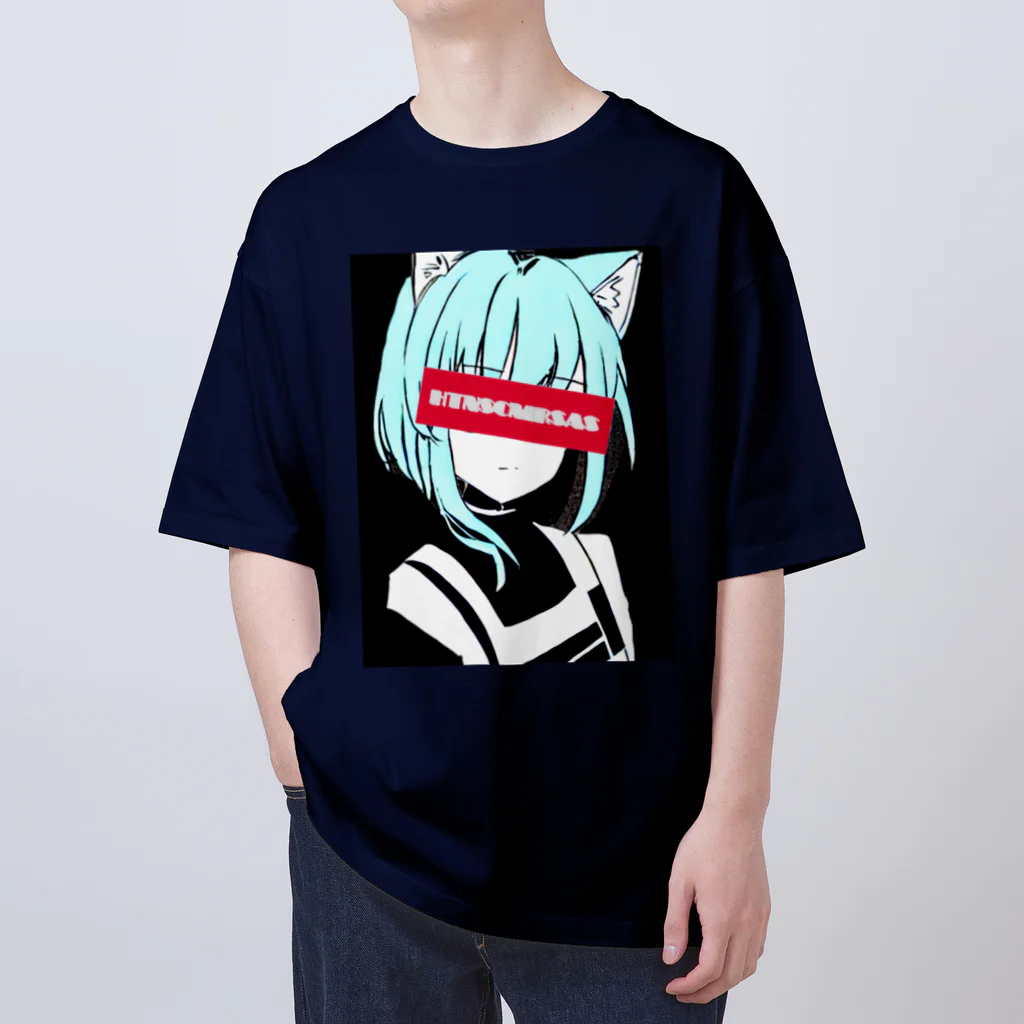 HTNSCMRSAS（shiroen）の電脳猫耳少女 オーバーサイズTシャツ