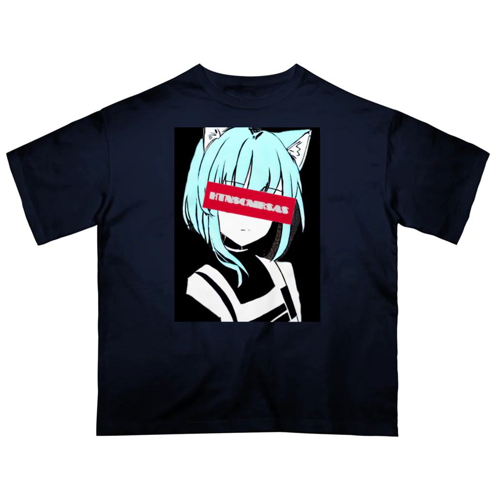 HTNSCMRSAS（shiroen）の電脳猫耳少女 オーバーサイズTシャツ