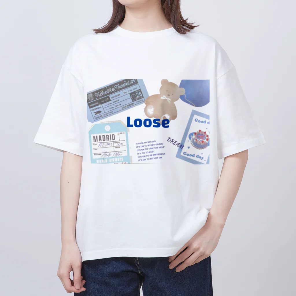 Looseのくまくまブルー オーバーサイズTシャツ