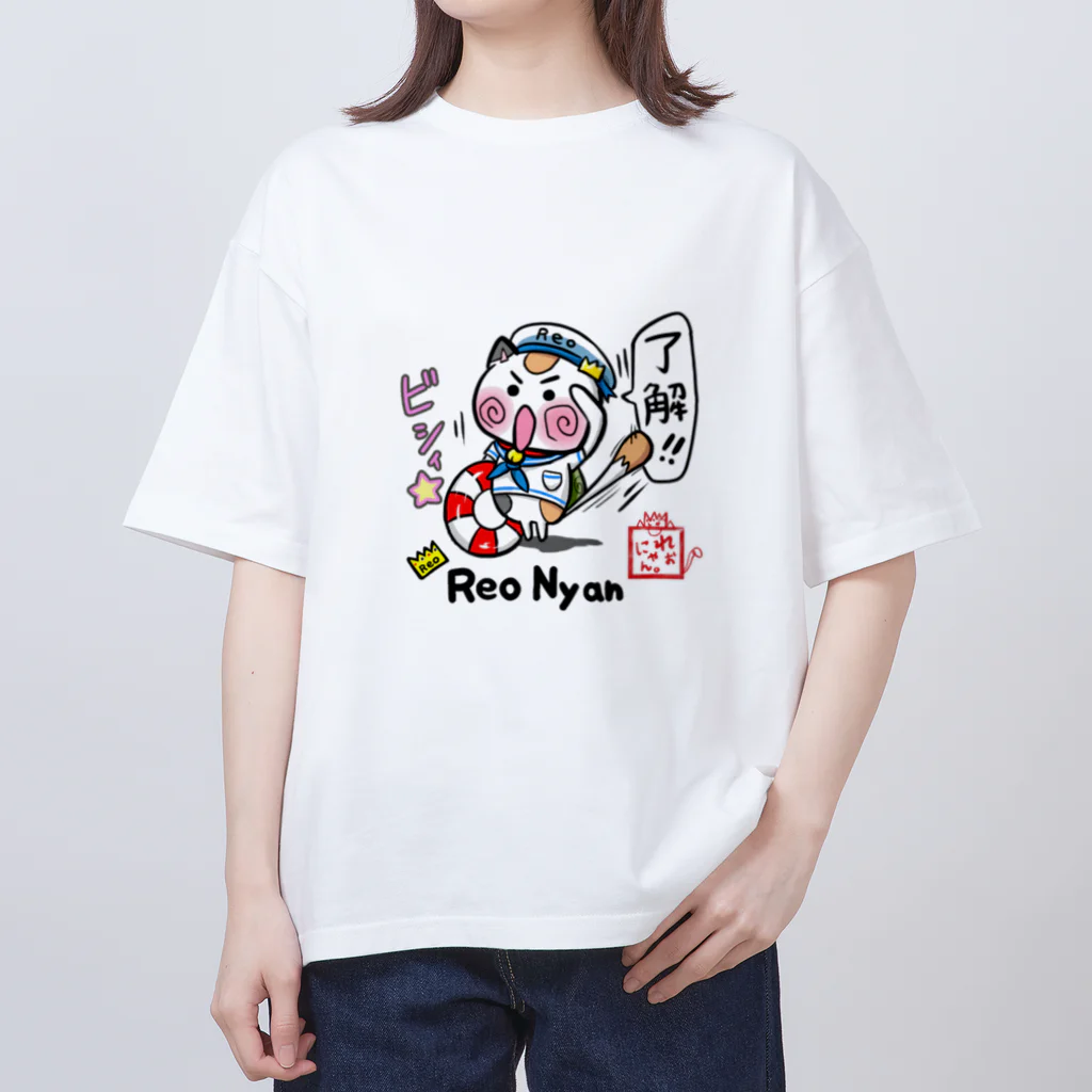 旅猫王子れぉにゃん👑😼公式(レイラ・ゆーし。)の夏のマリン☆れぉにゃん Oversized T-Shirt