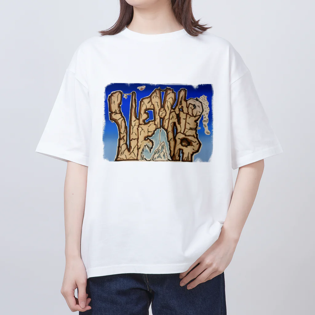 えれなすがのえれふぁんと。の白T青涼しそうなイラスト※フレーム消しゴム加工 Oversized T-Shirt