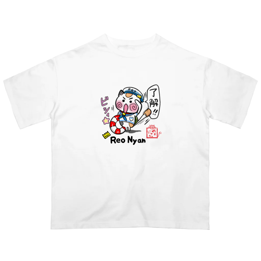 旅猫王子れぉにゃん👑😼公式(レイラ・ゆーし。)の夏のマリン☆れぉにゃん Oversized T-Shirt