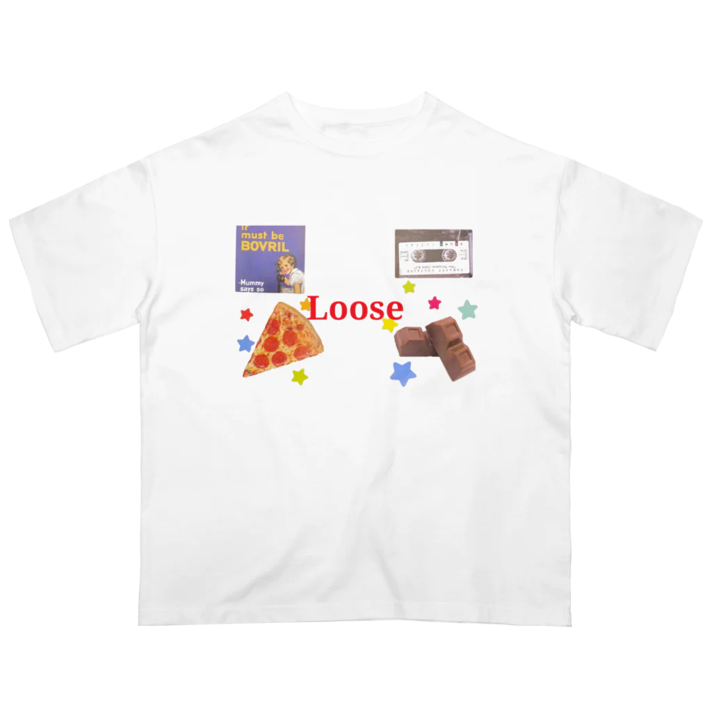 Looseのピザパアメリカン オーバーサイズTシャツ