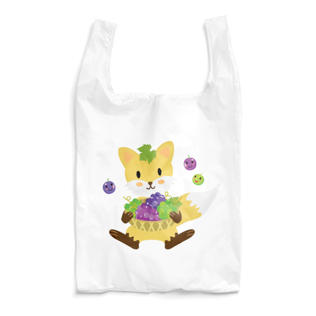 ばんぶーむーんのお店😺のかわいいキツネとブドウ Reusable Bag