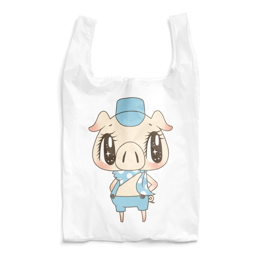 イラストレーターしらかべりえの三匹のこぶた末っ子 Reusable Bag