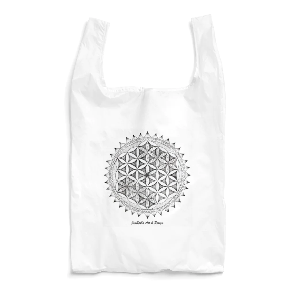 JonSpCaのフラワーオブライフ「はなまんだら」 Reusable Bag