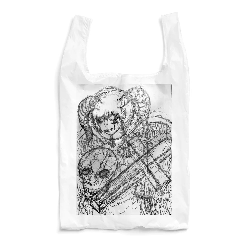 PURIN Deathの悪魔 Devil boy  白 Reusable Bag