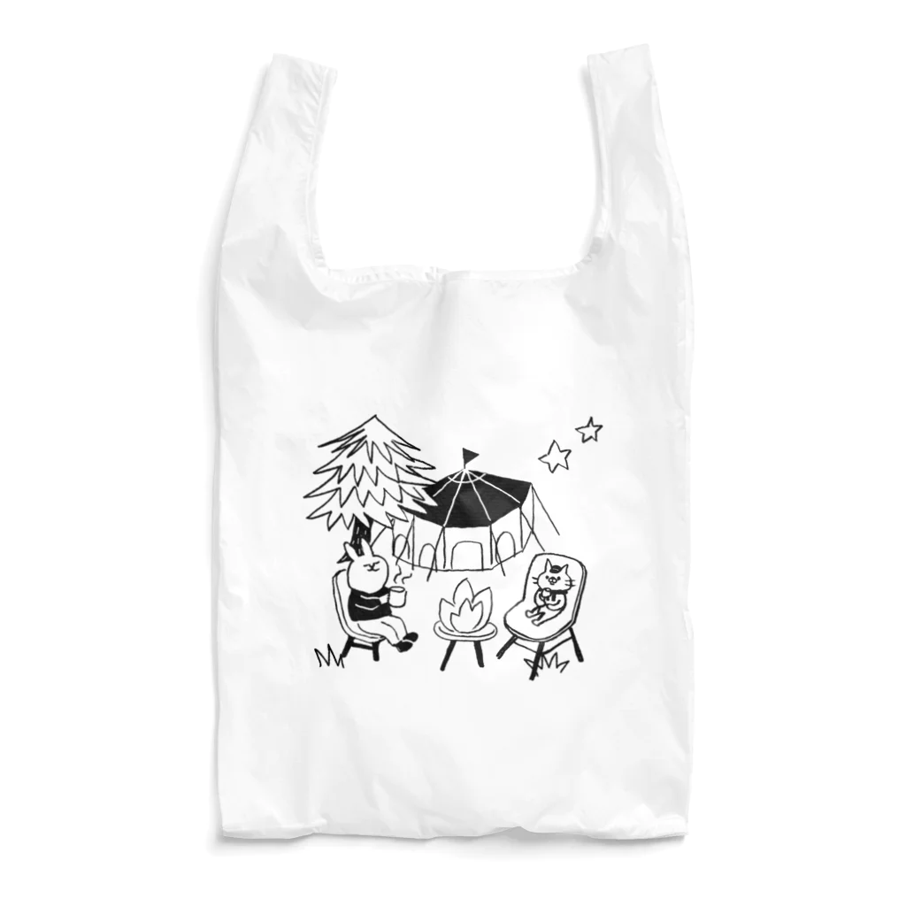 イキウサのキャンプの夜 Reusable Bag